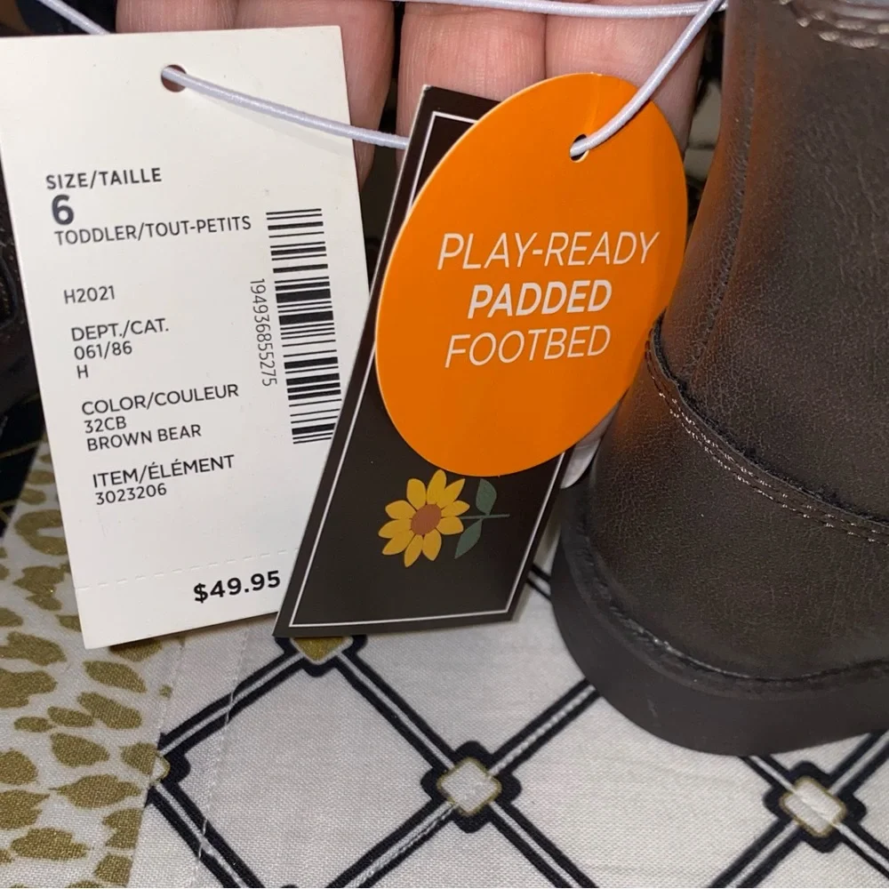 GYMBOREE GIRLS SUNFLOWER BROWN BOOTS